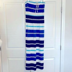 Loft Striped Strapless Maxi Dress Size XL